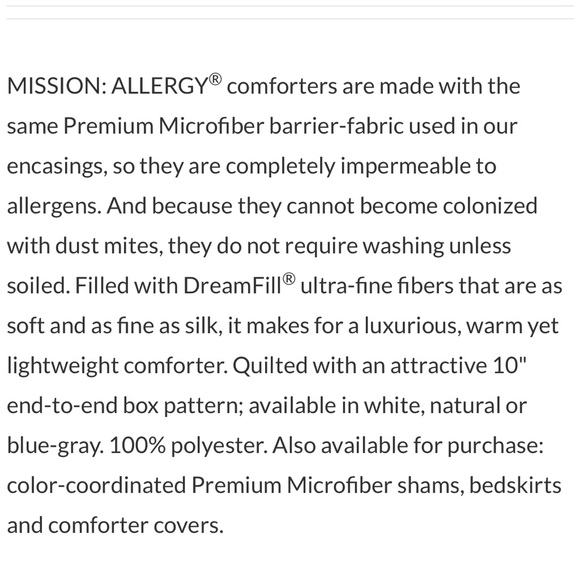 Mission Allergy King Gray/Blue Comforter - Picture 4 of 6